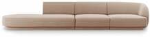 Diivan Micadoni Home Miley Velvet, 302 x 85 x 74 cm, vasakpoolne, helepruun