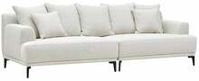 Diivan Home4you Magnolia, 96 x 264 x 76 cm, 4-kohaline, helebeež