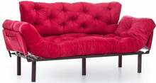 Diivanvoodi Nitta Triple, 49 x 227 x 75 cm, punane/roosa, KALUNE DESIGN