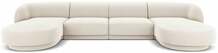 Diivan Micadoni Home Miley Velvet Panoramic, kreemjas/beež, 334 x 115 x 74 cm