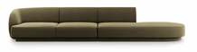 Diivan Micadoni Home Miley Velvet, 302 x 85 x 74 cm, parem, roheline