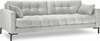 Diivan Micadoni Home Mamaia 4S, 217 x 92 x 75 cm, Bluvel 03, hall/must, hõbe