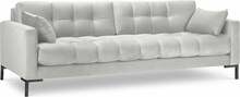 Diivan Micadoni Home Mamaia 4S, 217 x 92 x 75 cm, Bluvel 03, hall/must, hõbe