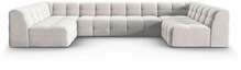 Nurgadiivan Micadoni Home Kendal Velvet Panoramic, 372 x 203 x 79 cm, U-kujuline, 7-kohaline, helehall