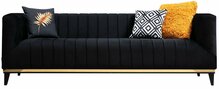 Diivan Hanah Home Bellino, 83 x 222 x 75 cm, must, 3-kohaline