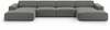 Diivan Micadoni Home Jodie Velvet Panoramic, 364 x 166 x 70 cm, 6 istekohta, helehall