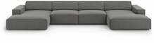 Diivan Micadoni Home Jodie Velvet Panoramic, 364 x 166 x 70 cm, 6 istekohta, helehall