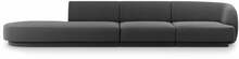 Diivan Micadoni Home Miley Velvet, 302 x 85 x 74 cm, hall, vasak