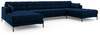 Diivan Micadoni Home Mamaia Velvet Panoramic, 383 x 185 x 75 cm, kuninglik sinine