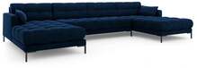 Diivan Micadoni Home Mamaia Velvet Panoramic, 383 x 185 x 75 cm, kuninglik sinine