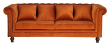 Diivan Venture Design Velvet, 217 x 88 cm, 3-kohaline, samet, oranž