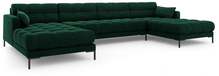 Diivan Micadoni Home Mamaia Velvet Panoramic, tumeroheline, 383 x 185 x 75 cm