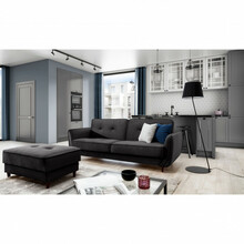 Diivan Nore Bellis Loco 5, 90 x 220 x 83 cm, must/tumehall