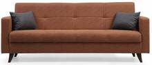 Diivanvoodi Polya, 3-kohaline, 75 x 205 x 86 cm, punane plaat/pruun, raam: metall/puit