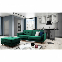 Diivan Bellis Eltap, 90 x 220 x 83 cm, tumeroheline/roheline