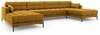 Diivan Micadoni Home Mamaia Velvet Panoramic, 383 x 185 x 75 cm, kollane