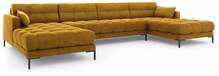 Diivan Micadoni Home Mamaia Velvet Panoramic, 383 x 185 x 75 cm, kollane