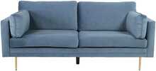 Diivan Ventraa Home Boom, 3-kohaline, sinine velvet, 203 x 90 cm