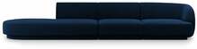 Diivan Micadoni Home Miley Velvet, 302 x 85 x 74 cm, vasak, tumesinine