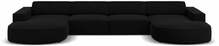 Diivan Micadoni Home Jodie Velvet Rounded Panoramic, 364 x 166 x 70 cm, 6 istekohta, must