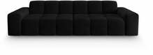 Diivan Micadoni Home Kendal Velvet 4 Seats, 255 x 103 x 79 cm, Magic Velvet 2219, must