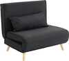 Sofa-voodi Homcom, 2-in-1, kokkupandav tugitool reguleeritava seljatoega, kuni 350 kg, must