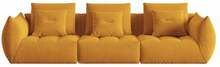 Mooduldiivan Micadoni Bloom Velvet, 332 x 106 x 95 cm, 4-kohaline, kollane, Casino Mostaza