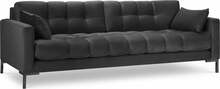 Diivan Micadoni Home Mamaia 4S, 217 x 92 x 75 cm, Bluvel 18, tumehall/must