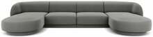 Diivan Micadoni Home Miley Velvet Panoramic, 334 x 155 x 74 cm, helehall