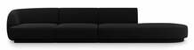Diivan Micadoni Home Miley Velvet, 302 x 85 x 74 cm, parem, must