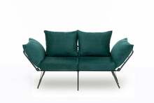 Diivanvoodi Hanah Home Viper 2-kohaline, 150 x 78 x 60 cm, tume türkiis (bensiiniroheline)