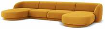 Diivan Micadoni Home Miley Velvet Panoramic, 334 x 155 x 74 cm, kollane