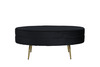 Puf Ottomani Venture Home Otto, 100 x 40 x 41 cm, must samet, messing