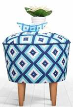 Tumba Hanah Home Sky v3, sinine/valge, 42 x 42 x 42 cm