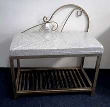 Esikumoodul pingiga, 49 x 70 x 35 cm, hall/valge, pufiga