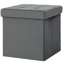 Kokkupandav puf Homcom, 38 x 38 x 38 cm, hall, hoiukastiga, vaht, MDF