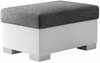 Puf R4, 55 x 85 x 40 cm, valge/tumehall, kangas Sawana 05, Soft 17