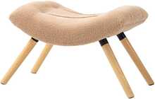 Puf Ottomani Homcom, 67 x 45 x 38 cm, fliiskate, puidust jalad, pruun