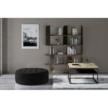 Puf Monty, 70 x 70 x 28 cm, must/kangas Mat Velvet 99