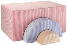 Mängukomplekt Wigiwama Pink Mousse Rainbow, roosa, kolmest osast multifunktsionaalne pufikomplekt
