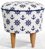 Tumba Hanah Home Cunda, 42 x 42 x 42 cm, sinine/valge