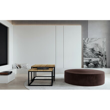 Puf Lara, 73 x 73 x 27 cm, tumepruun, kangas Monolith 29