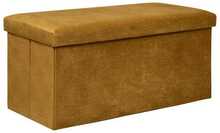 Pufas Velvet Lilou, 76 x 38 x 38 cm, samet, sinepikollane