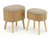 Pufide komplekt Halmar TICO, 45 x 35 x 45 cm, pruun/beež, 2 tk