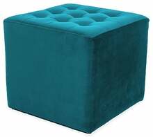 Puf LORI Velvet, 39 x 39 x 34 cm, sinine, LORIV85, türkiis