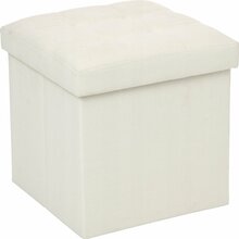 Kokkupandav tumbaga puf Cream, 38 x 38 x 38 cm, kreemjas