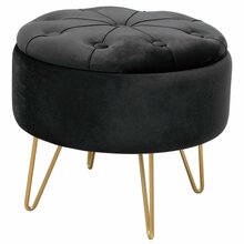Puf Caro, must, 38 x 38 x 33 cm