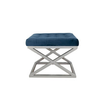 Puf Capraz Hanah Home, 50 x 42 x 40 cm, hõbe/sinine