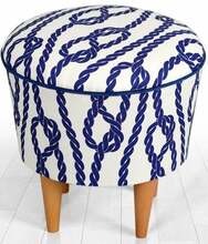 Pufpadi Hanah Home Cunda v2, 42 x 42 x 42 cm, sinine/valge