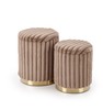 Pufikomplekt Leisure Furniture Fido, 2 tk, 38 x 38 x 44 cm, cappuccino/kuldne, panipaigaga